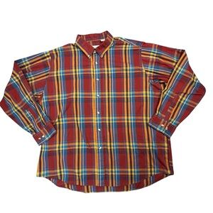 Vintage Sears The Men's Store Grandpa Plaid Shirt XL Button Down Long Sleeve